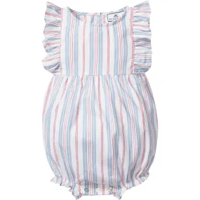 Petite Plume Ruffled Romper, Vintage French Stripes