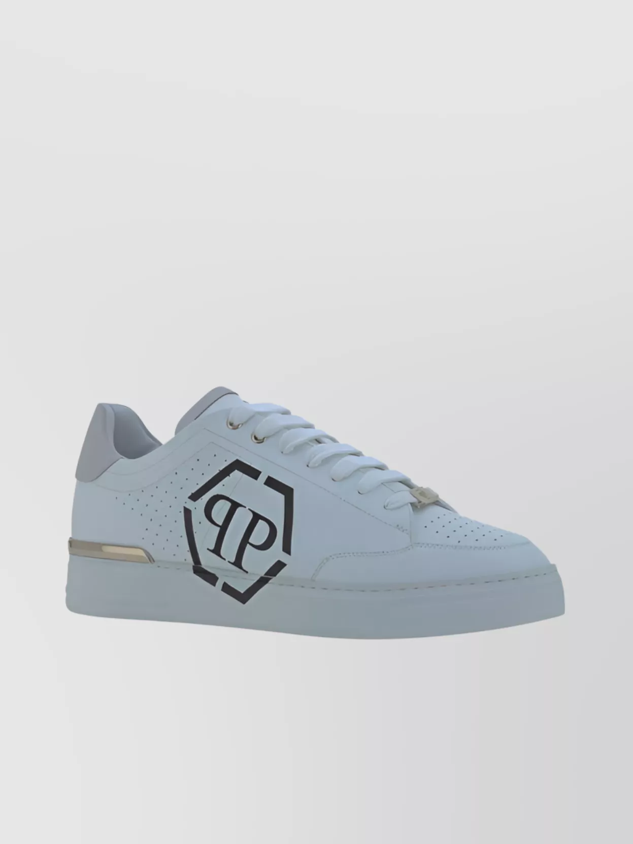 Philipp Plein   Low top leather sneakers with logo detailing