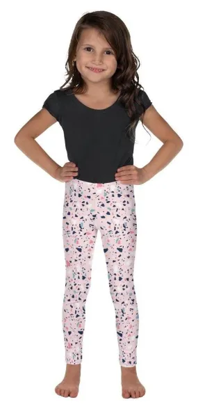 Pink Terrazzo Marble Kid's Leggings