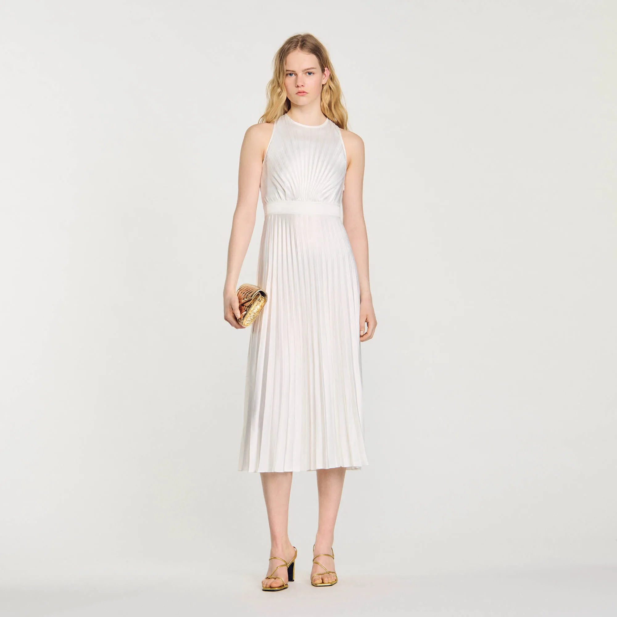 Pleated maxi dress