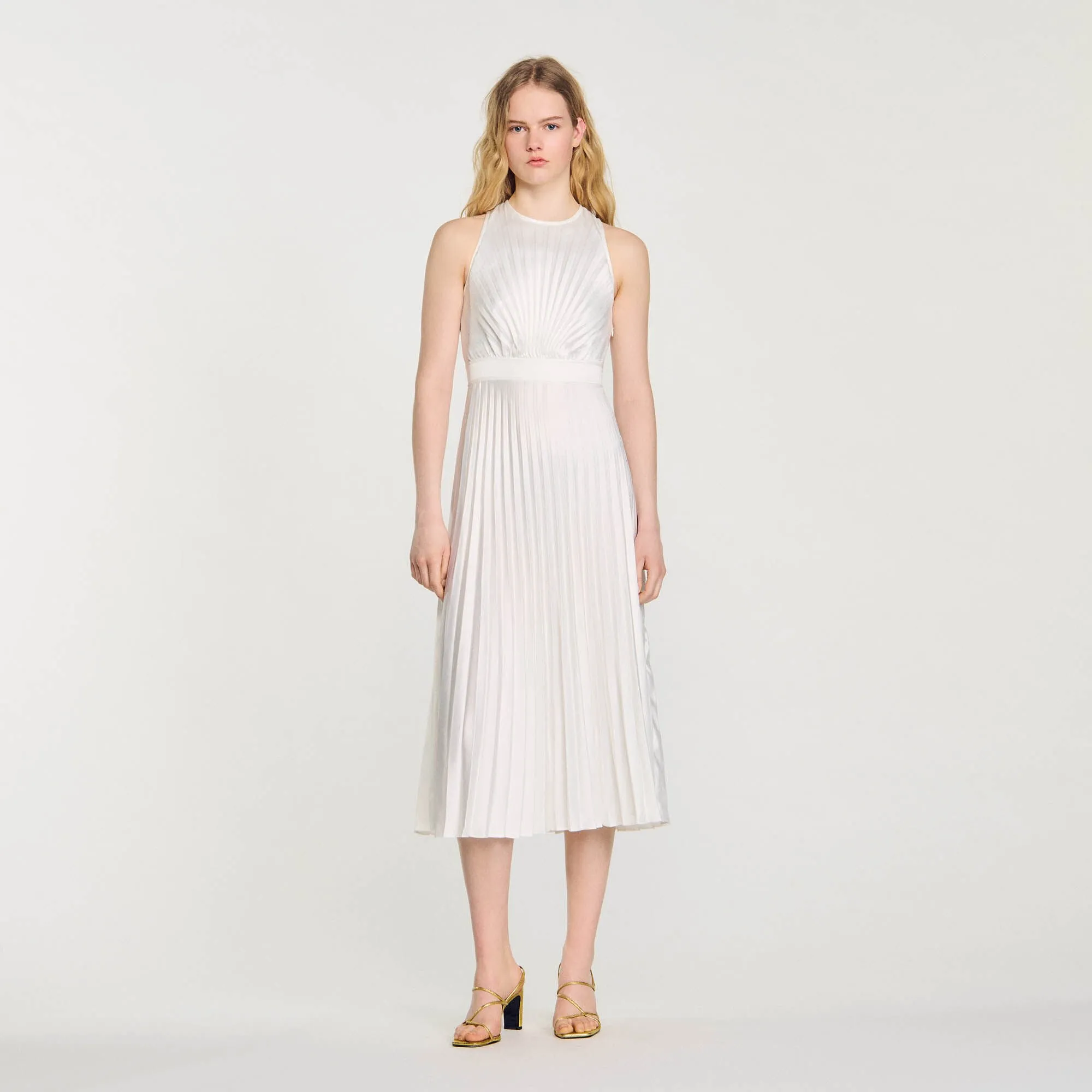 Pleated maxi dress