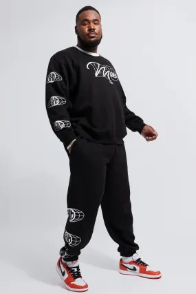 Plus Baggy Fit Ltd Edition Sweat Tracksuit | boohooMAN UK