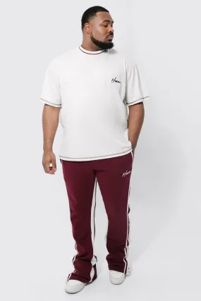 Plus Oversized Stack Gusset T-shirt Tracksuit | boohooMAN UK