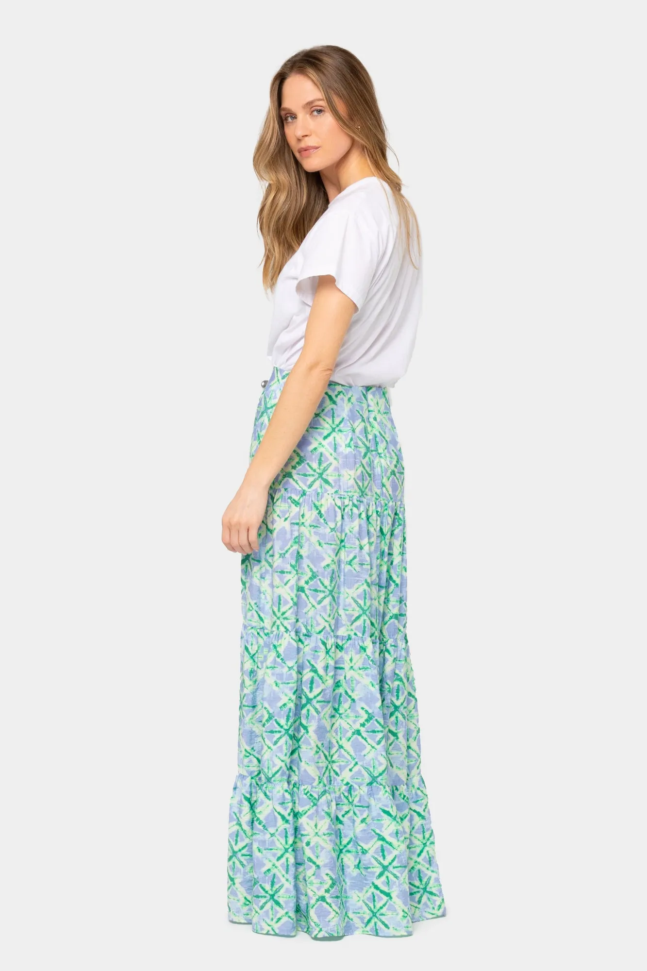 Pull On Tiered Skirt