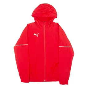 PUMA Mens Rain Jacket Red Hooded M