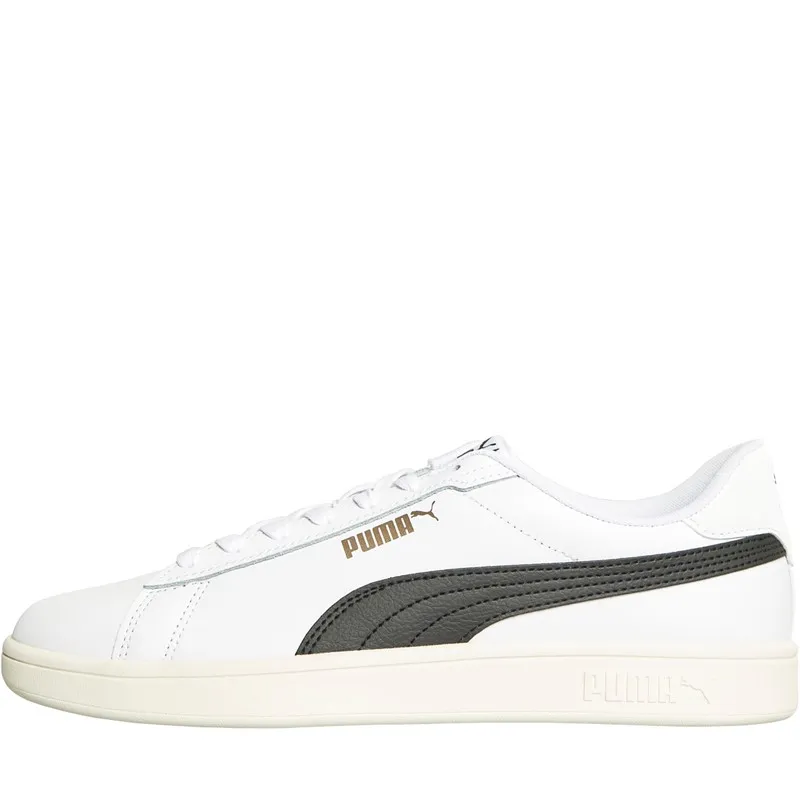 Puma Mens Smash 3.0 Leather Trainers Puma White