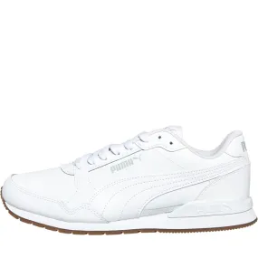 Puma Mens ST Runner V3 Leather Trainers Puma White/Puma White/Gum