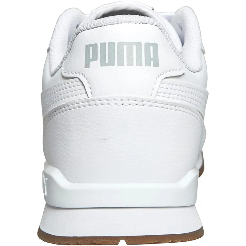 Puma Mens ST Runner V3 Leather Trainers Puma White/Puma White/Gum