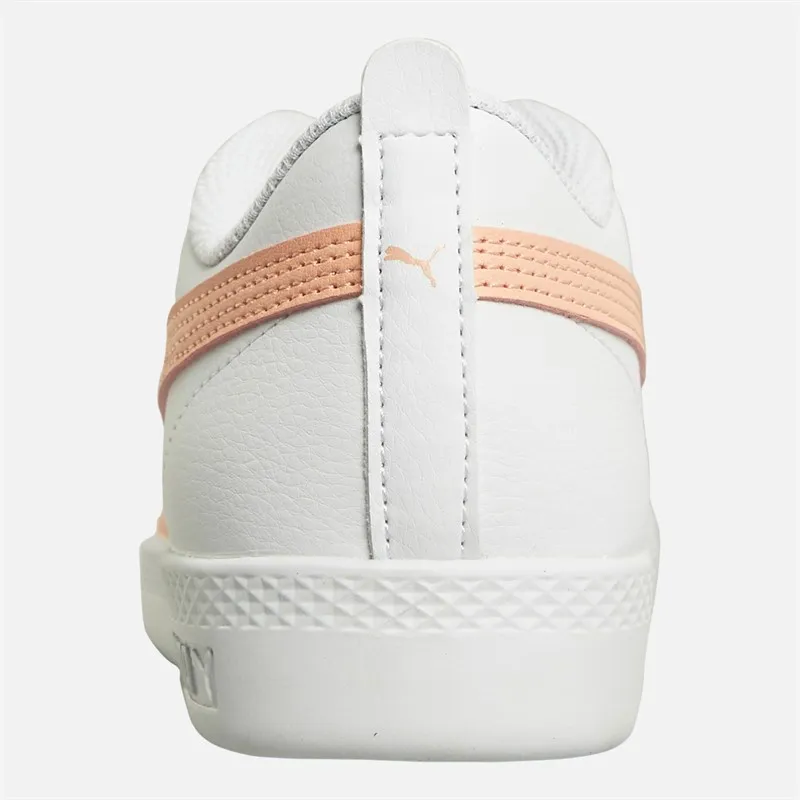 Puma Womens Smash V2 Leather Trainers White/Peach