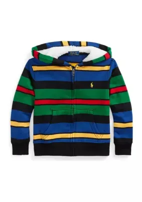 Ralph Lauren Childrenswear Boys Striped Fleece Full Zip Hoodie