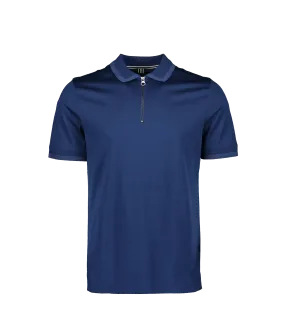 Regal Zip Neck Polo SS - Navy