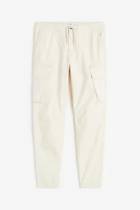 Regular Fit Ripstop cargo joggers - Regular waist - Long - Cream - Men | H&M GB