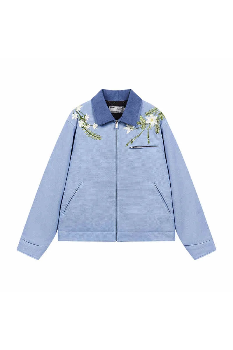 Retro Floral Embroidered Canvas Jacket