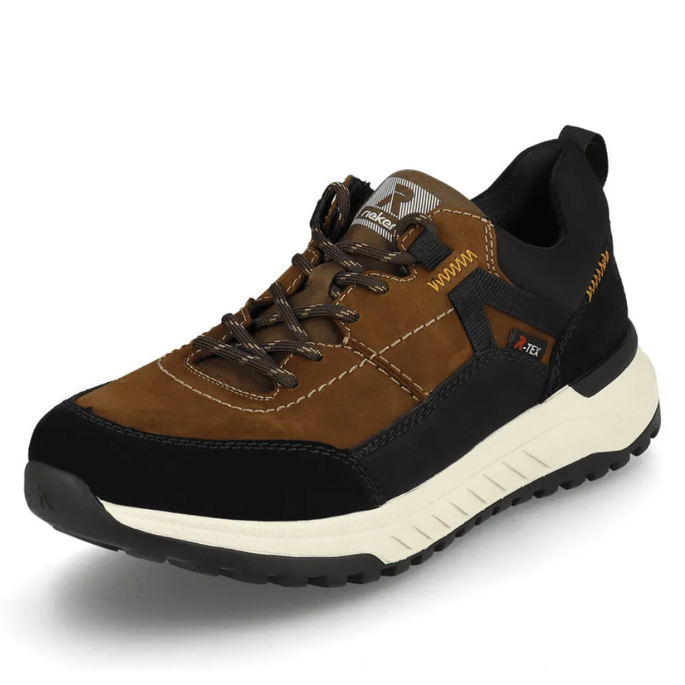 Rieker Water Resistant Brown Black Suede Trainers