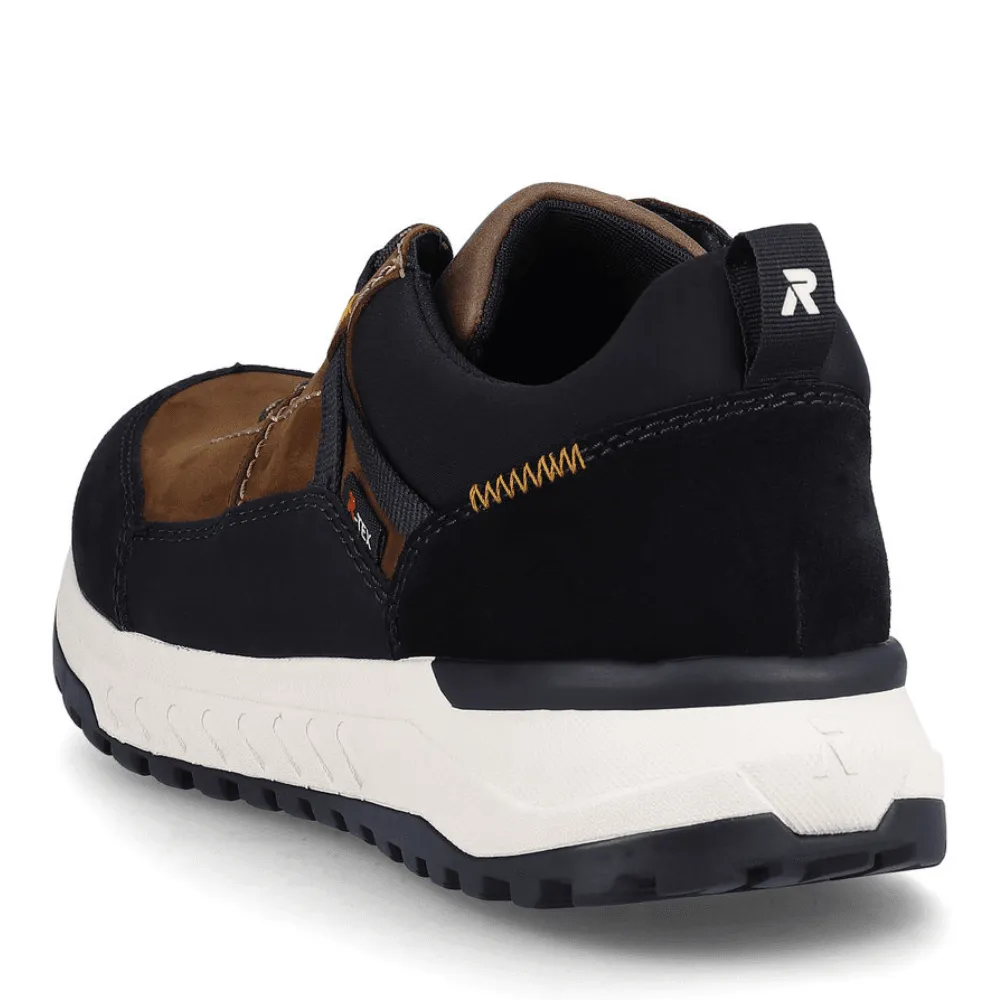 Rieker Water Resistant Brown Black Suede Trainers