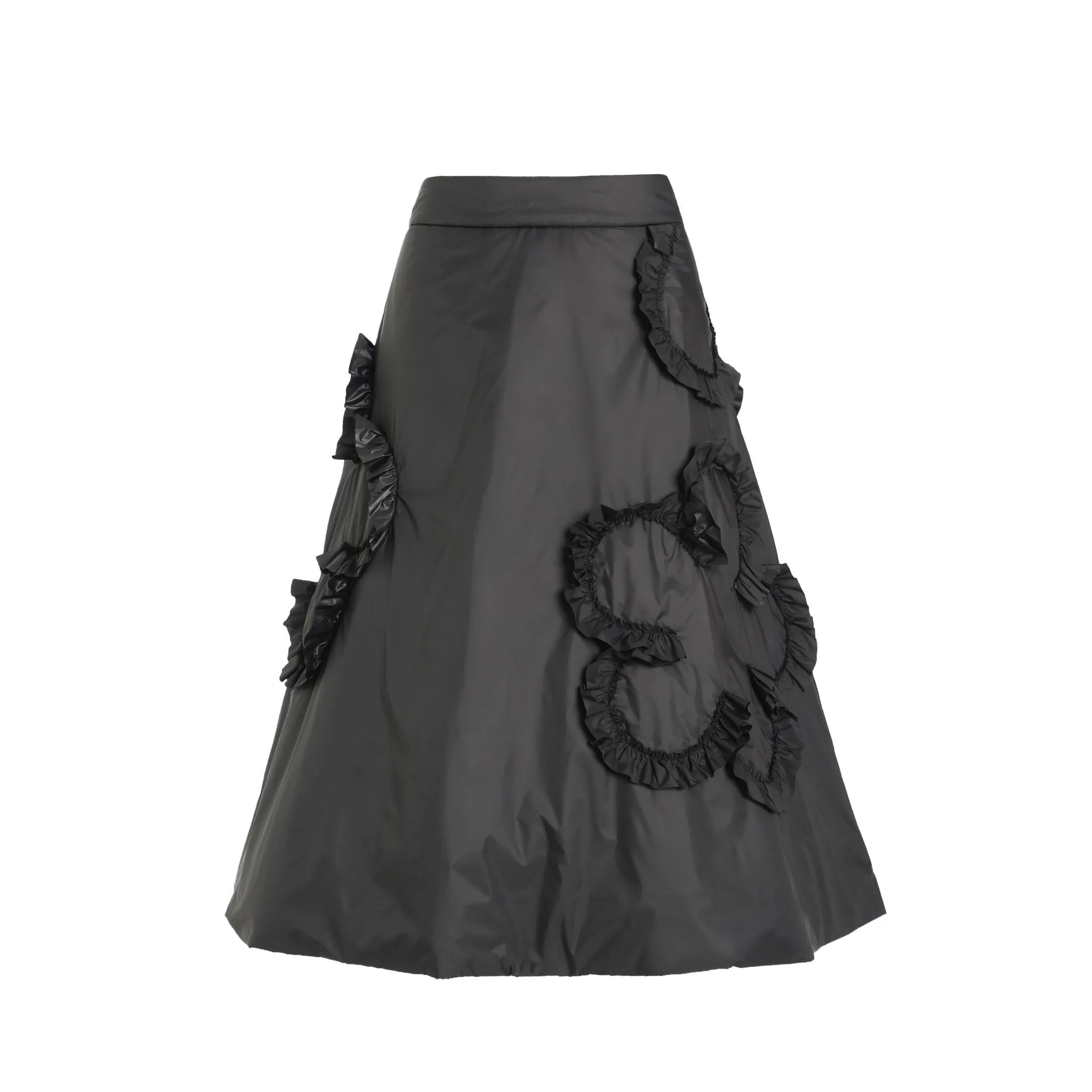 Ruffled Jacquard Flower Skirt-