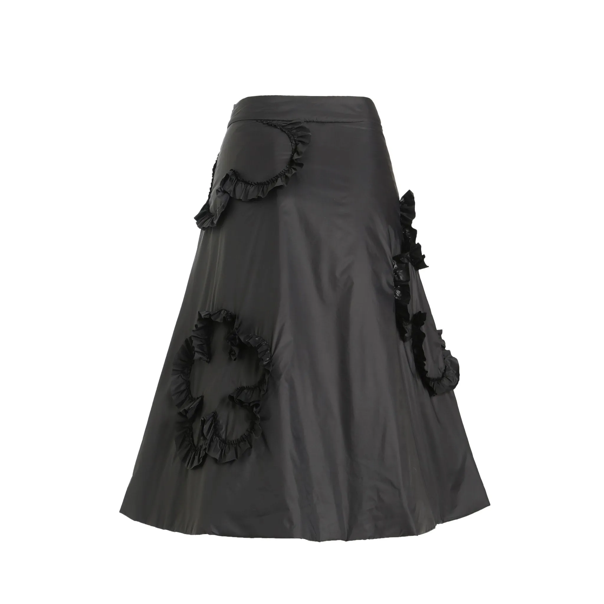 Ruffled Jacquard Flower Skirt-