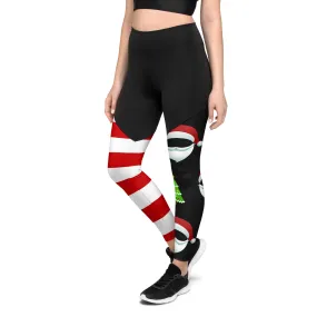 Santa Claus Stripes Compression Leggings