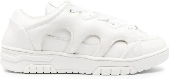 SANTHA panelled lace-up sneakers White