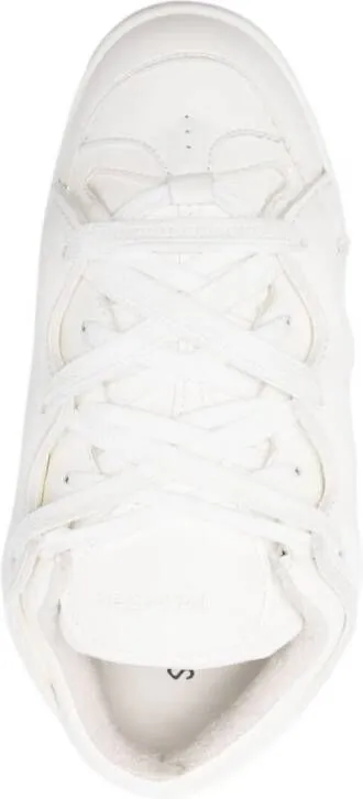 SANTHA panelled lace-up sneakers White