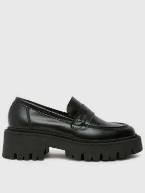 Schuh Lennox Leather Chunky Loafer - Black