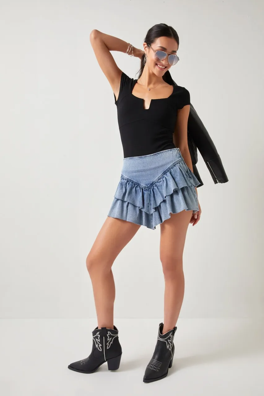 Sidney Denim Flippy Skirt