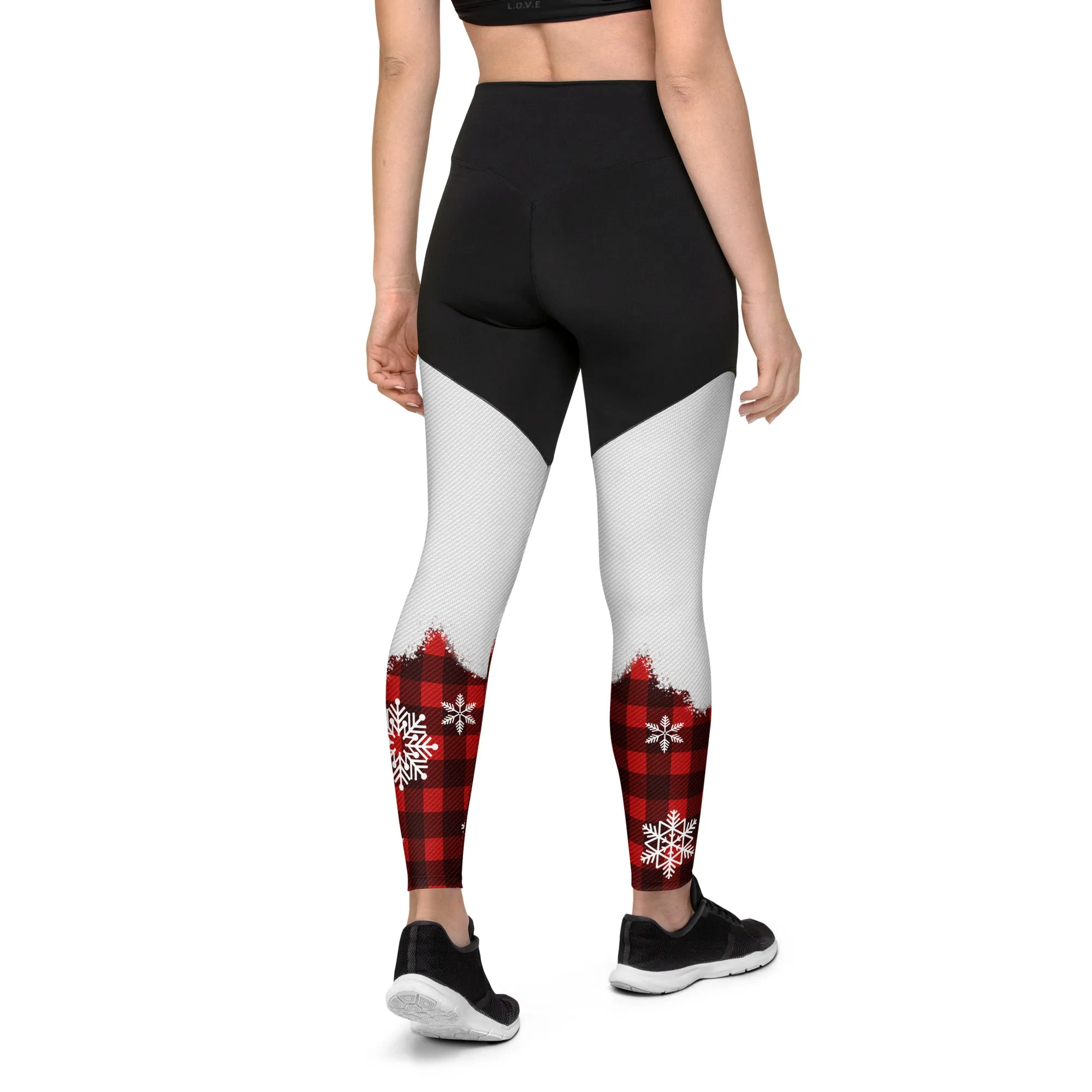 Snowy Plaid Perfection Compression Leggings