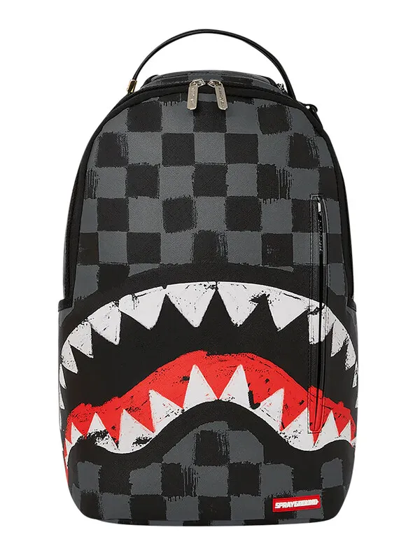 Sprayground Sharks In Paris Grey Paint Backpack - Dark Grey