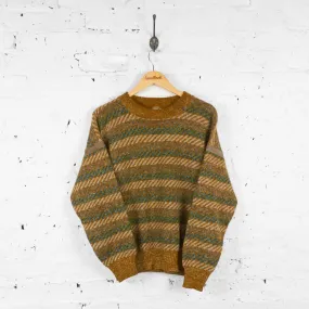 Striped Knit Jumper - Brown - L