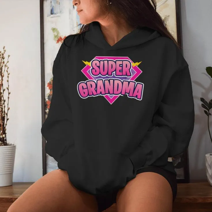 Super Grandma Superhero Grandmother Comic Book Women Hoodie