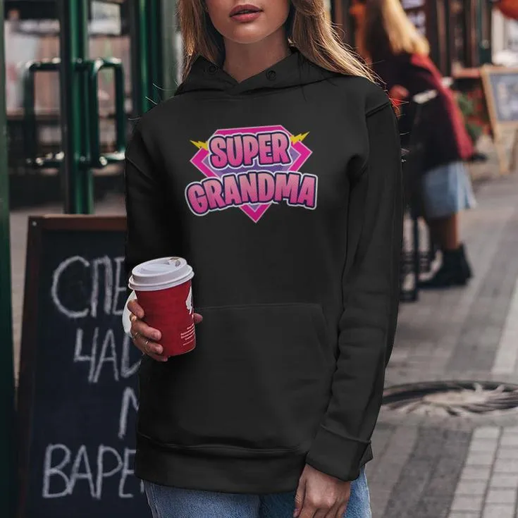 Super Grandma Superhero Grandmother Comic Book Women Hoodie