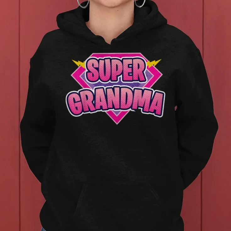 Super Grandma Superhero Grandmother Comic Book Women Hoodie