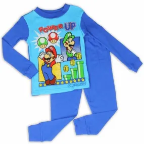 Super Mario Brothers Power Up Blue Pant Pajama Sleepwear Set