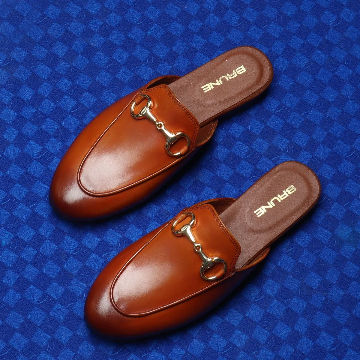 Tan Leather Formal Shoe With Slipper Opening At The Back (Summer Special) By Brune & Bareskin