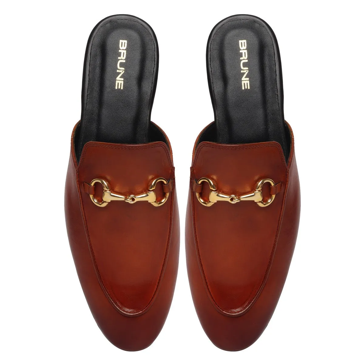 Tan Leather Formal Shoe With Slipper Opening At The Back (Summer Special) By Brune & Bareskin