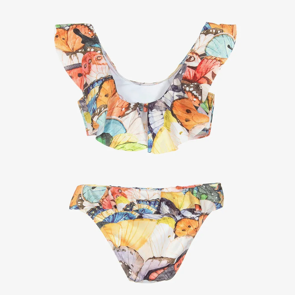 Teen Girls Colourful Butterfly Ruffle Bikini