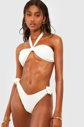 Textured Knot Detail Bikini Brief