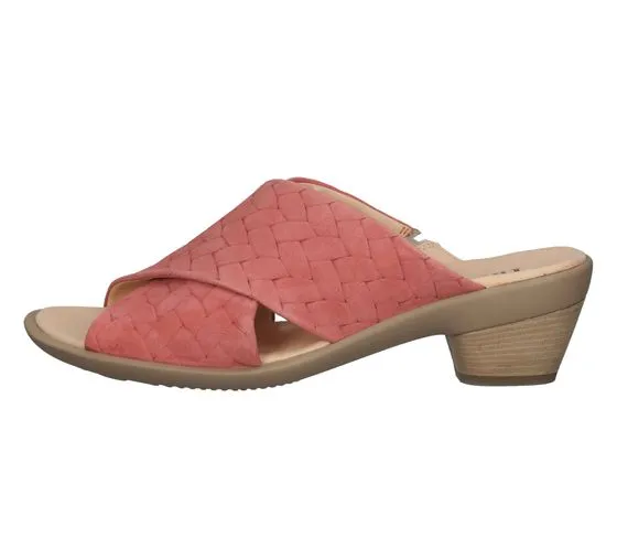 Think! Damen Pantoletten Echtleder-Sandalen Slipper in Flechtoptik Schlupf-Schuhe 3-000594-5000 Rosa