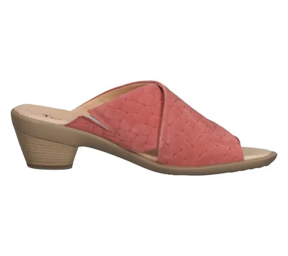 Think! Damen Pantoletten Echtleder-Sandalen Slipper in Flechtoptik Schlupf-Schuhe 3-000594-5000 Rosa