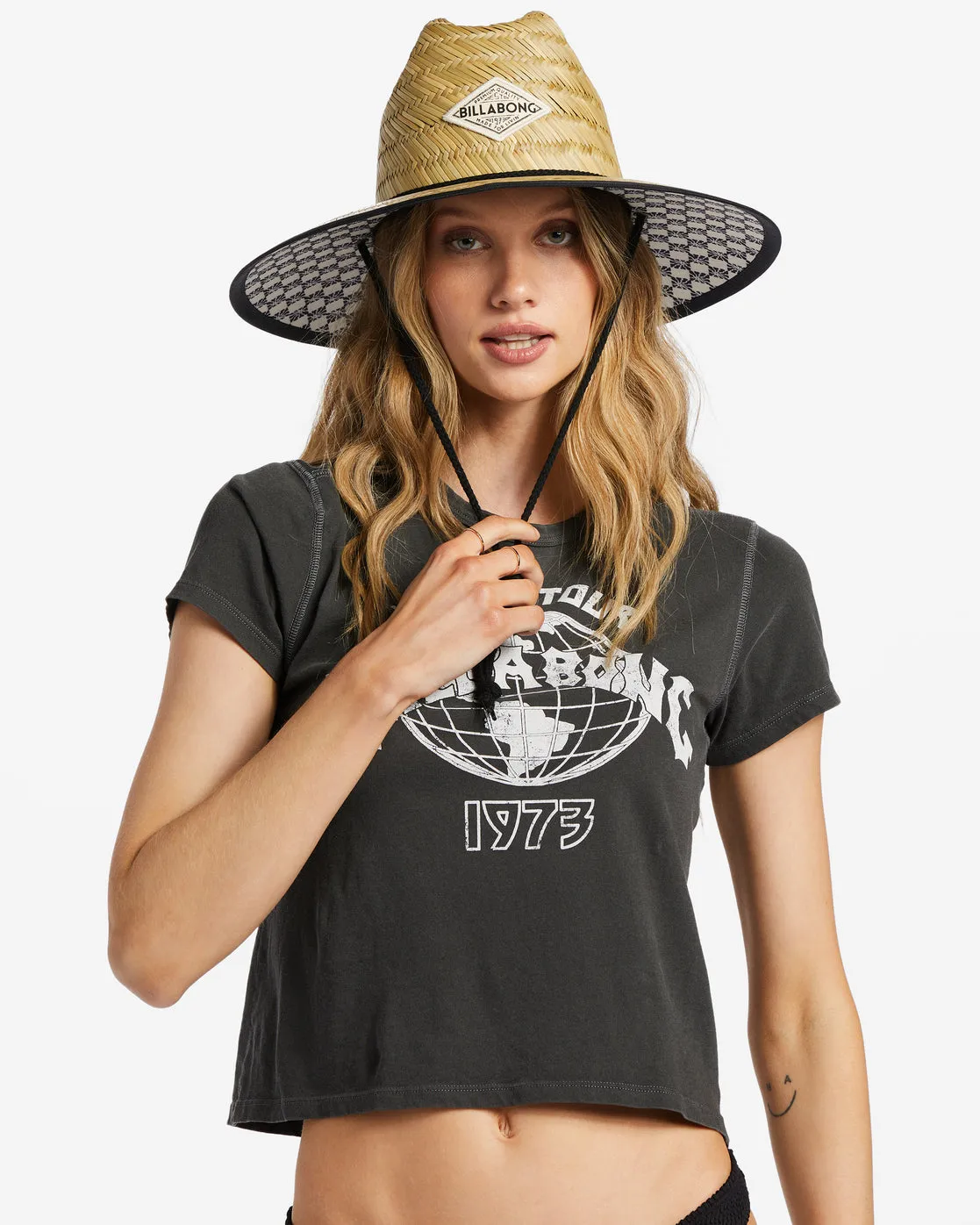 Tipton Straw Lifeguard Hat - Black Pebble