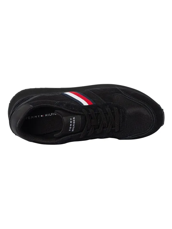 Tommy Hilfiger Runner Evo Mix Essential Trainers - Black