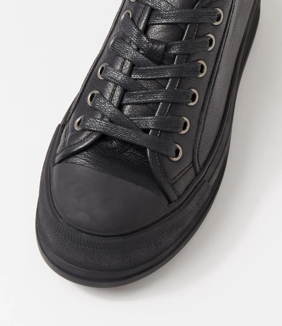 TOP END Hikara Black Leather Sneakers