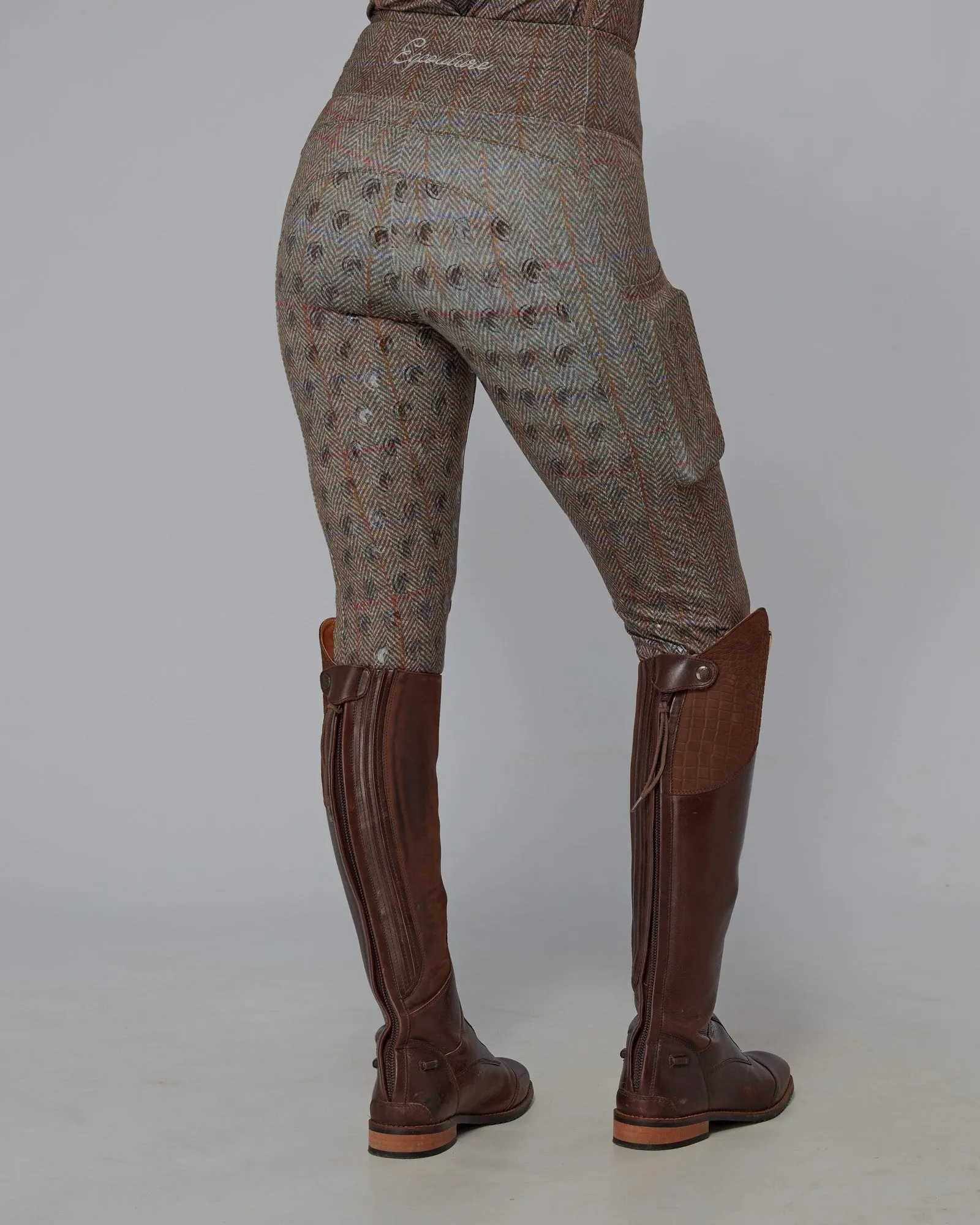 Tweed Effect Riding Leggings - Full Grip