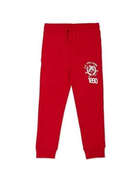 U.S. Polo Assn. Kids Boys Red Elasticized Waist Solid Joggers