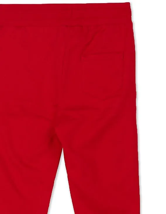 U.S. Polo Assn. Kids Boys Red Elasticized Waist Solid Joggers