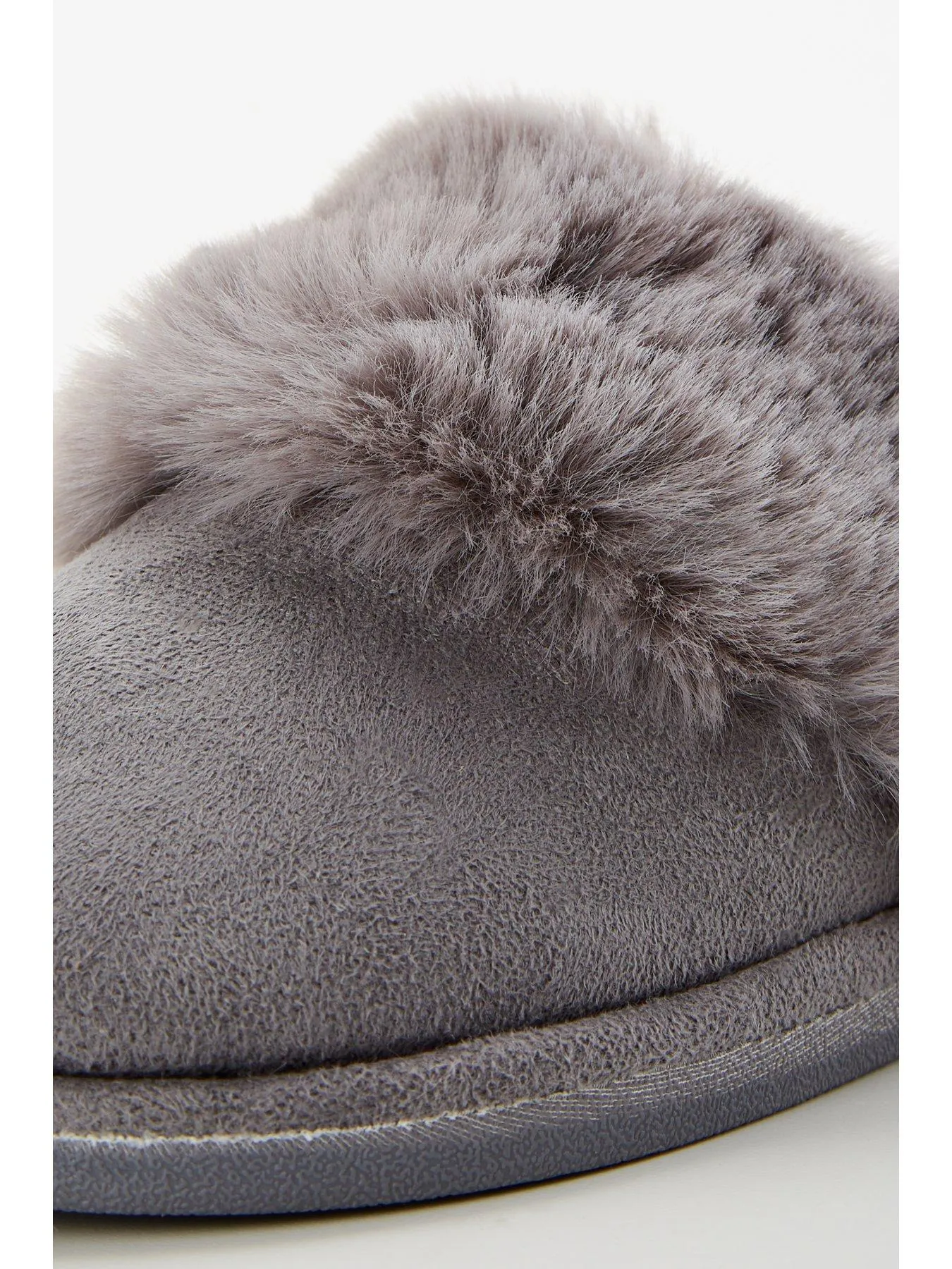 V by Very Closed Toe Mule Slipper - Grey