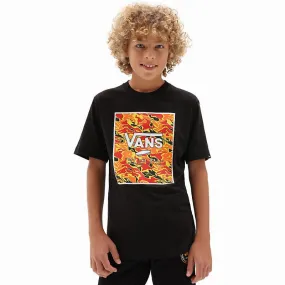 Vans BOYS PRINT BOX T-SHIRT (8-14 YEARS) (BLACK-FLAME CAMO) BLACK