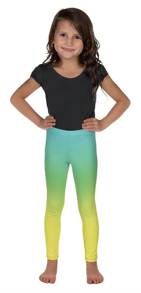 Vibrant Blue & Green Ombre Kid's Leggings