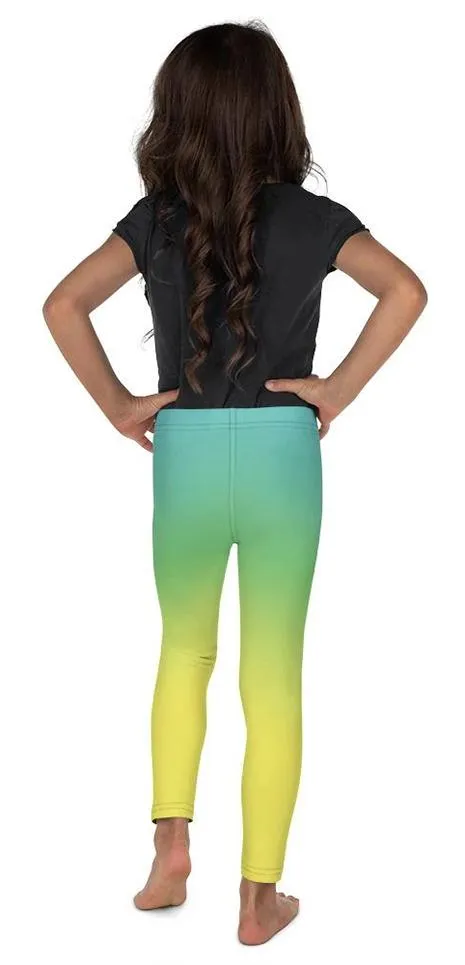 Vibrant Blue & Green Ombre Kid's Leggings