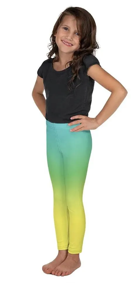 Vibrant Blue & Green Ombre Kid's Leggings